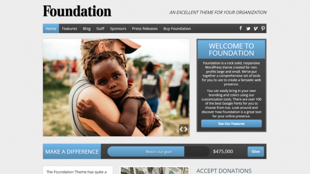 foundation non profit wordpress theme