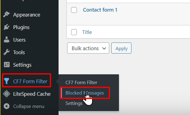 checking block messages in contact form 7