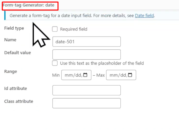 date/time tag in contact form 7