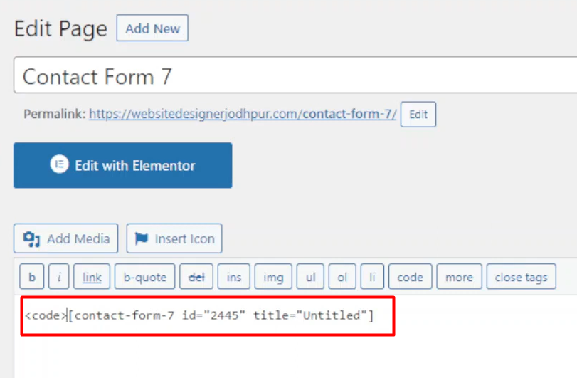 embedding contact form 7