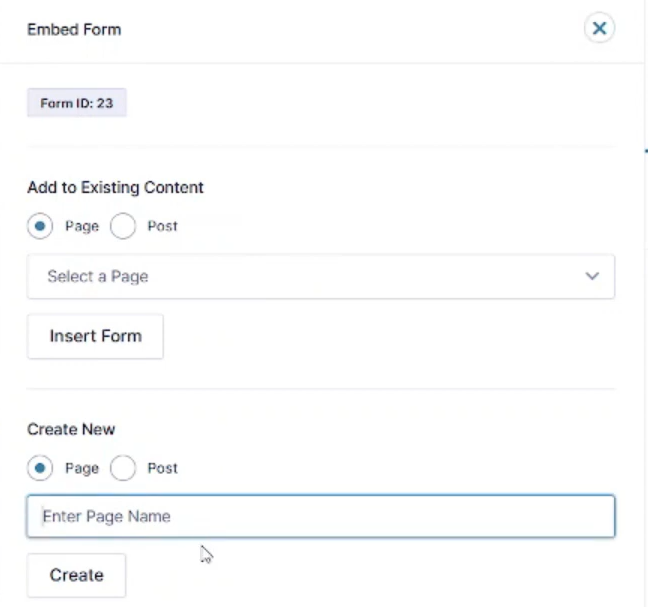 embed contact form