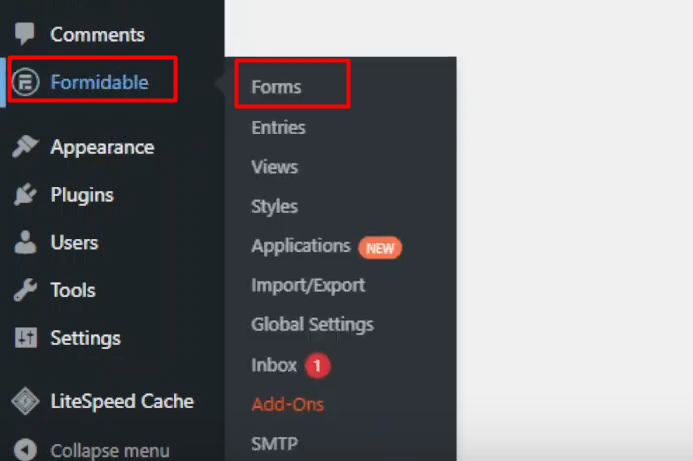 Configuring formidable forms