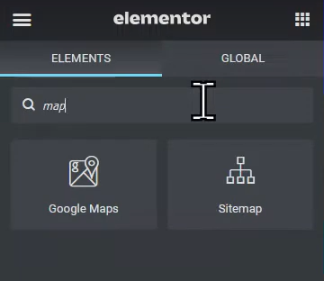 Add google map widget in elementor