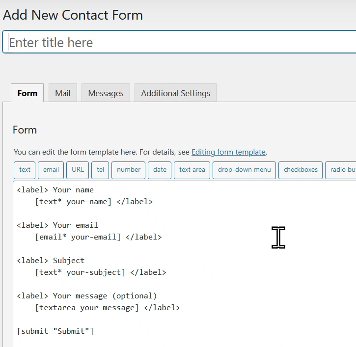 adding a new contact form