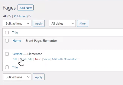 Navigate to pages in elementor