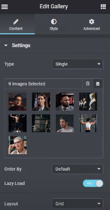 Customize gallery layout