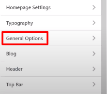 General options in  wordpress