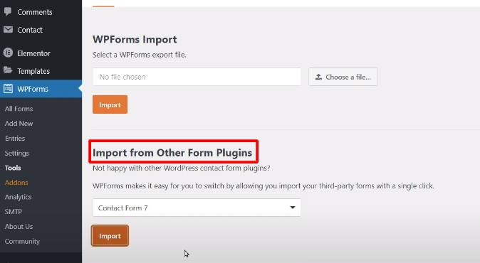 Import form from other plugin