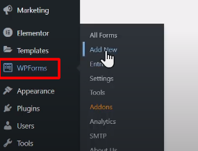 create form using wpforms